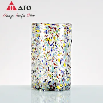 Confetti Blown Glass stemless Mexico Cup