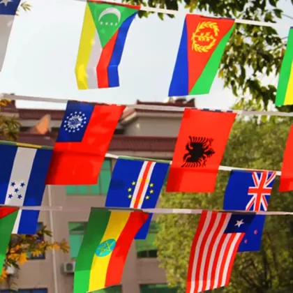 Sunshine Polyester String World Flags Bunting Banner