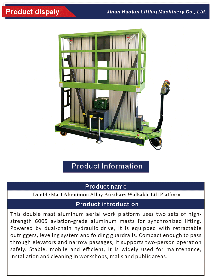 Double pole lifting operation platform