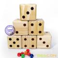 Bescon Jumbo Solid Wooden Yard Dice Set of 6pcs -Big Outdoor Gaming Dice Set 3.5 inch; with Drawstring Bag, Large Wood Dice