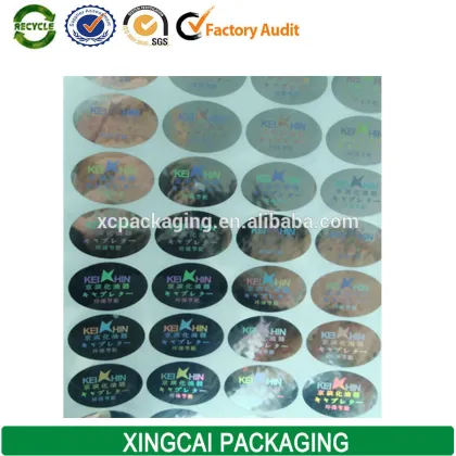guangzhou xingcai custom hologram sticker for electronics