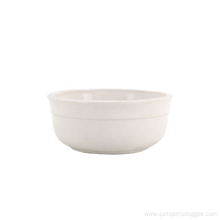 Wholesale Customizable Custom White Ceramic Pet Dog Bowl