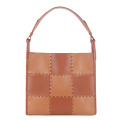 Cube Design Genuine Leather Tote Bag Large Capacity