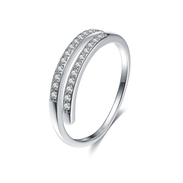 High-Quality S925 Sterling Silver CrystalLine Minimalist CZ Zircon Irregular Open Ring: A Perfect Addition to Your Jewelry Collection