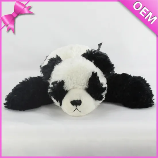 20cm Lying Skinny Body Lovely Looking Panda Bear Stuffed Plush Toys For Baby
