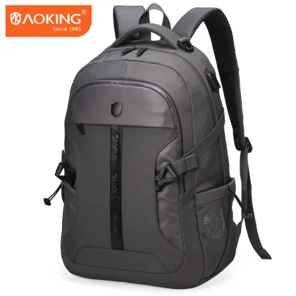 AOKING custom black multifunction laptop backpack bag men's business rucksack backpack USB charging