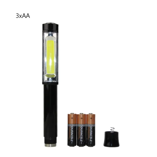 3xAA Batteries Plastic COB Penlight with Clip and Magnet