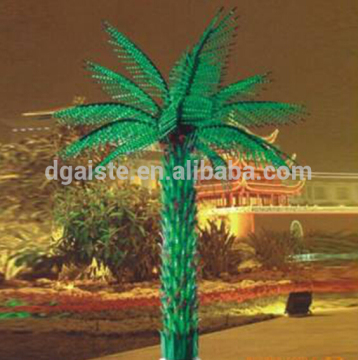Home garden decorative 750cm Height outdoor artificial green flashing LED solar lighted up Date palm trees with bark EDS06 1410