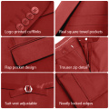 WYWK Men's 3-Piece Suit Banquet Prom Wedding Set-Red-XL