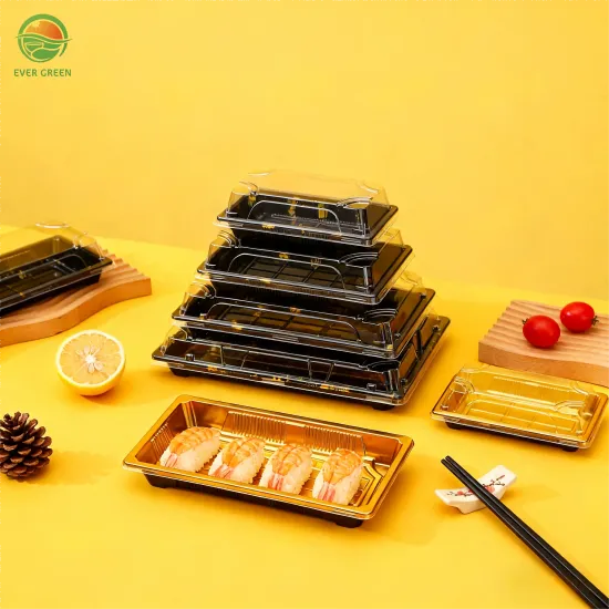 Custom Embossed Logo Plastic Sushi Box Disposable