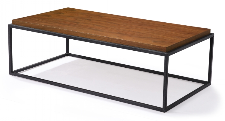 Square Wood Top Metal Base Lowheight Coffee Tables