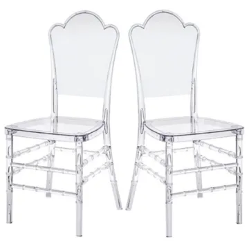 Clear Transparent Acrylic Resin Stackable Chiavari Wedding Chairs for Parties