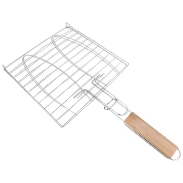 Holzgriff Edelstahl Grillkorb - Customized BBQ Kit