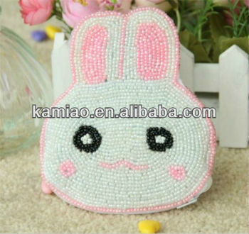 fashion handmade change purse pearl beaded rabbit handbag shoulder bag