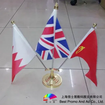wooden stand table flag