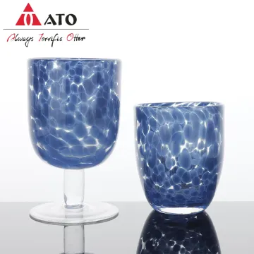 White & Blue Dot Balloon Crystal Glasses Cup