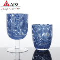White & Blue Dot Balloon Crystal Glasses Cup