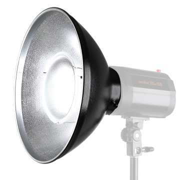 30cm / 12" Studio Silver Beauty Dish with Universal Mount, Honeycomb Grid, and Diffuser Sock