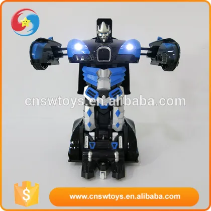 Plastic intelligence educational blue children deform robot rc car toys