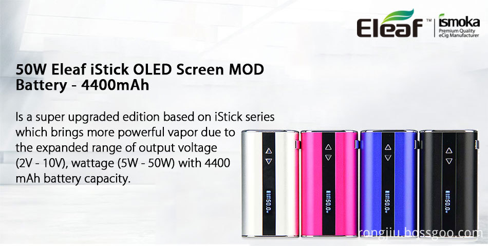 50w Eleaf Istick Mod Pil 4400mah, BossGoo.com'da Yksek Kalite 50w  Eleaf Istick Mod Pil 4400mah