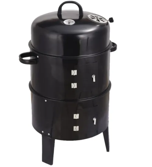 3 in 1 Tower Vertical Barrel Outdoor Barbecue BBQ Smoker Portable Oven Charcoal BBQ Grills