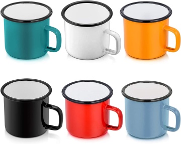 Wholesale Custom Retro Vintage White Printed Metal Coffee Mug
