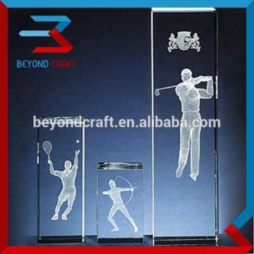 sports laser crystal block for souvenir gift