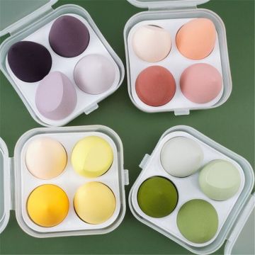 4PCS Makeup Blender Cosmetic Puff - Storage Box Included
