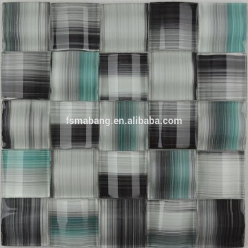 MBS6007 Decorative 3D Waved Hand Painted Glass Wall Mosaic