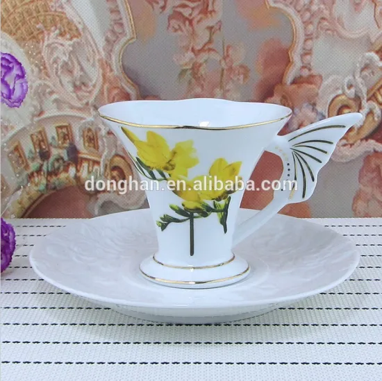 2015 super quality bone china mug and saucers with gold edge