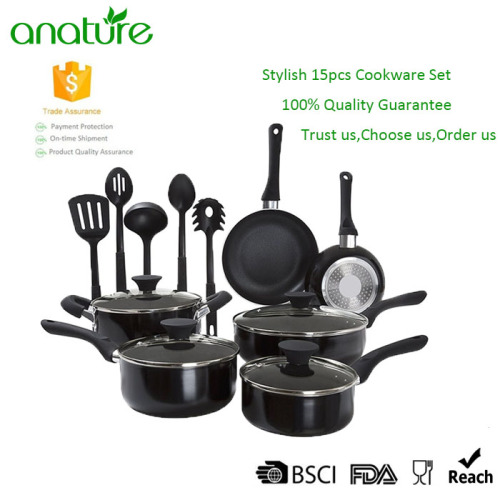 Precio de fábrica 15pcs conjunto de utensilios de cocina de México