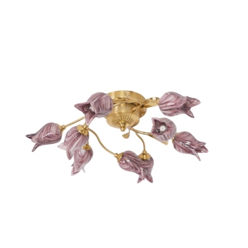 Modern American Ceiling Lamp - Glass Flowers for Living Room, Bedroom, Kitchen, Dining & Loft