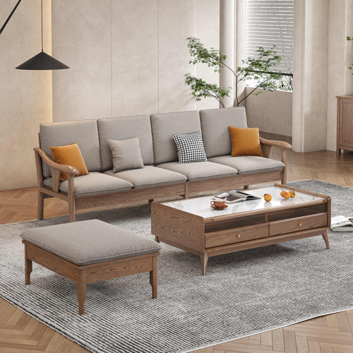 Sofa Fabrik Ruang Tamu Ash Wood Amerika Utara