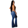 Jeans a campana per donne strappati