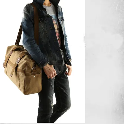 custom hign quality canvas travel bag for men