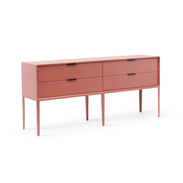 mobilier de salle à manger en bois moderne rouge