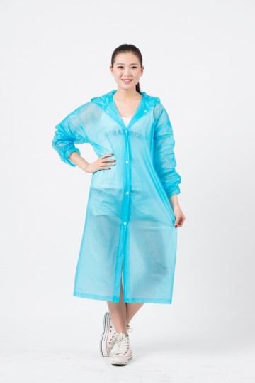 Maiyu EVA eco-friedly transparent ladies long raincoat