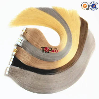 100% double drawn remy cuticle great lengths adhesive Russian hair extension human hair tape
