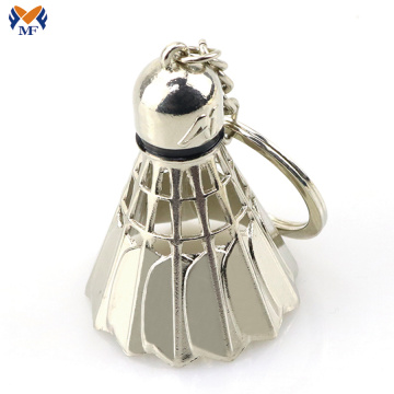 Metal custom sport shuttlecock keychain badminton