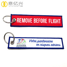 Custom personalized flight tag woven keychains