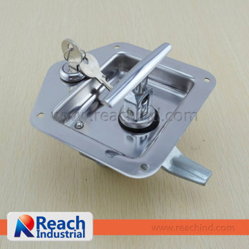 Flush Mount Polished Stainless Steel Key-Locking Recessed Anti Theft Folding T Handle