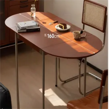 Wholesale Waterproof Modern Oval Wood Dining Table Dark Elm Wood
