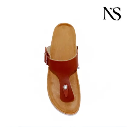 Brown Flip Flop Sandals with Toe LoopAdjustable Strap