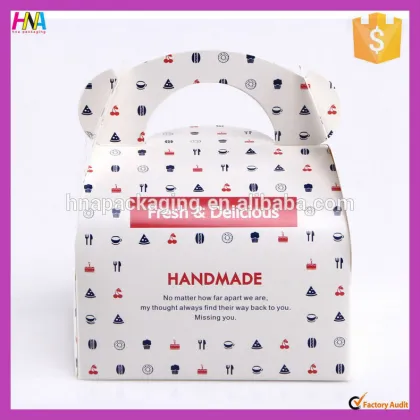 New printing custom handmade paper dessert box, donuts box, cupcake box