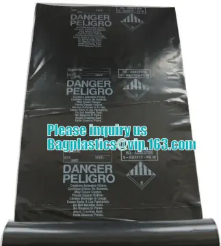 Heavy Duty Black Construction PE Garbage Bag, large size good quality disposable building waste bag thick garbage bag, Perforate