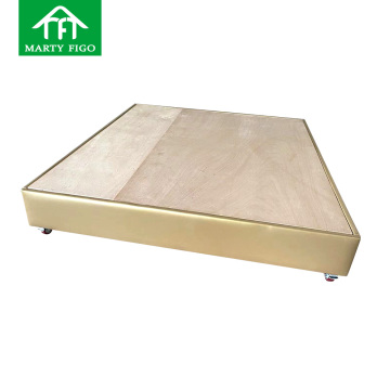 Custom Factory Easy Assembly Hotel King Queen Leather Upholstered Wood Bed Frame