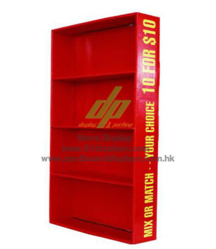 Uv Varnishing Pop Merchandising Corrugated Cardboard   Retail Paper Sidekick Display Shelf