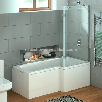1700mm Square Left Hand L-Shaped Shower Bath With Screen (Includes Panel)