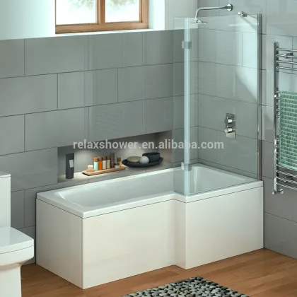 1700mm Square Left Hand L-Shaped Shower Bath With Screen (Includes Panel)