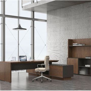 White Reception Desk Wooden Table Chair Managers Ergonomic Office Computer Desk Factory